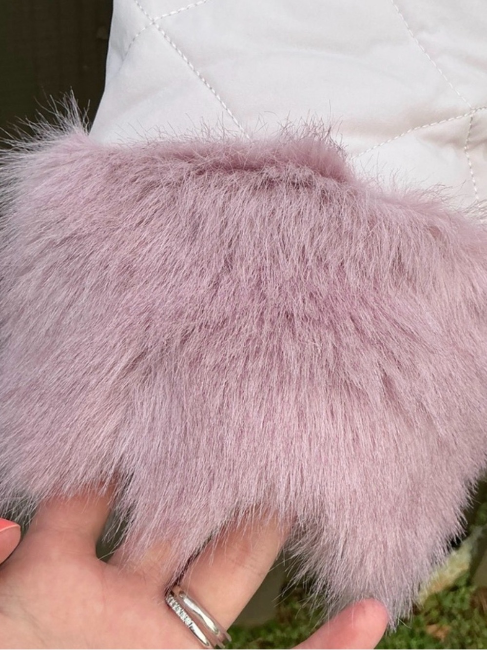 Selkie Baby Pink Cropped Jacket with Faux Fur Trim Size Large NWT - Picture 4 of 16